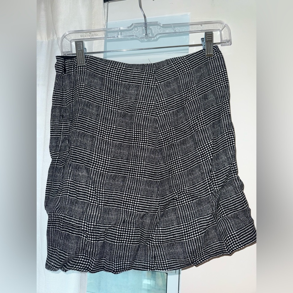 Reformation Black and White Checkered Pencil Skirt